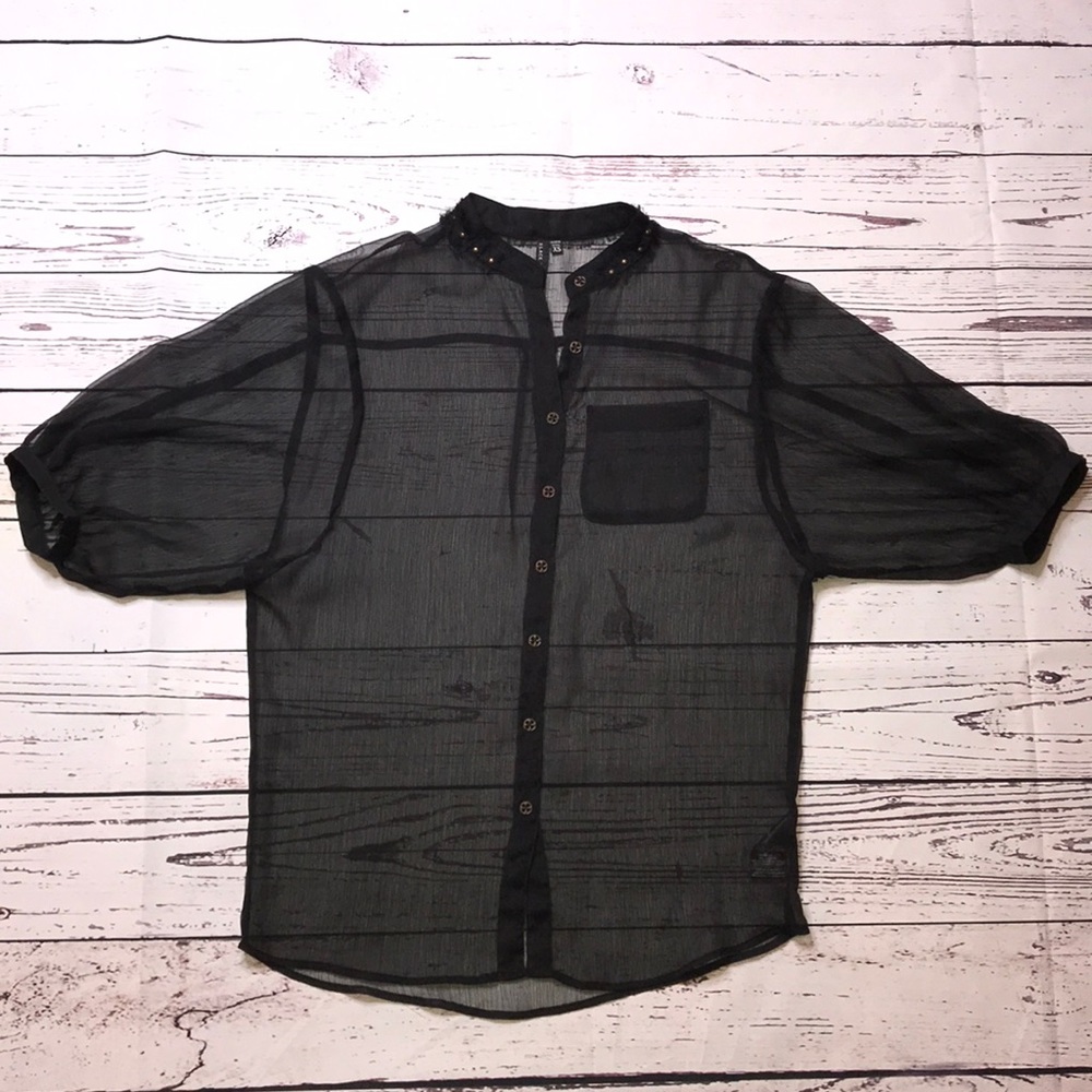 NWT Affliction Black Premium Gazelle Solid Blouse